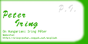 peter iring business card