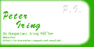 peter iring business card